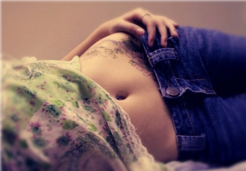 belly, denim and girl