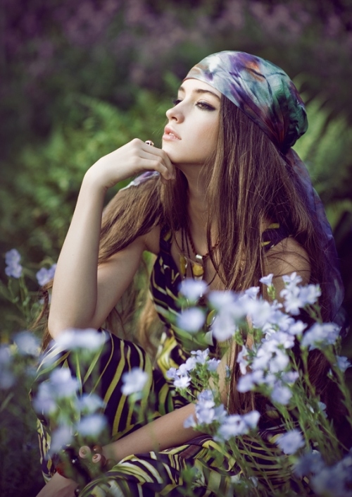 fashion, flowers and girl