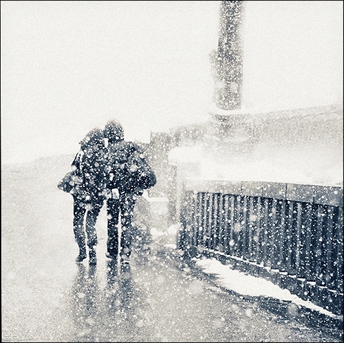 black and white, cold and couple