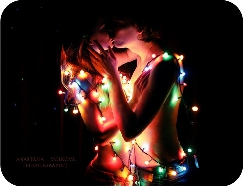 boy, christmas lights and christmas tender topless