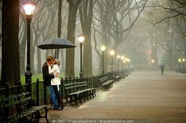 kiss, love and park