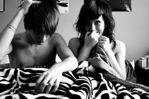 adorable,  black and white and  boy and girl