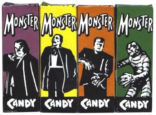 candy, dracula and frankenstein
