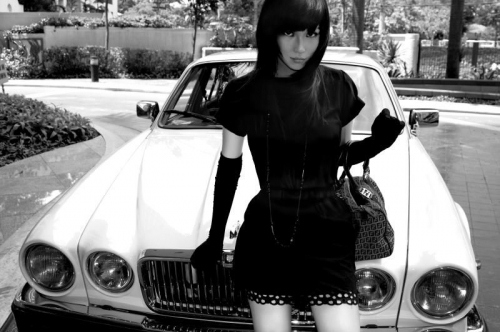 black and white, car and classic