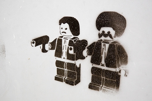 bricks graff graff stencils graffitti lego pulp fiction