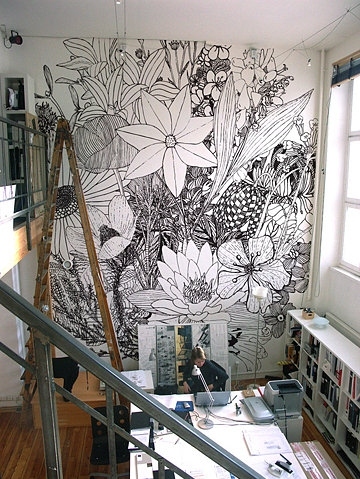 apartment, decor and flower illustration