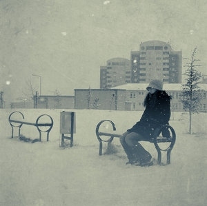 alone,  bench and  girl