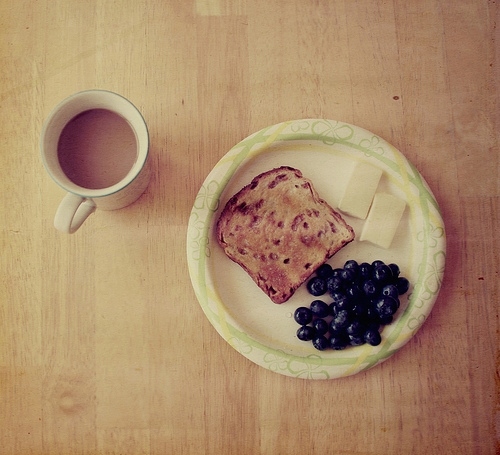 blueberries, breakfast and coffee