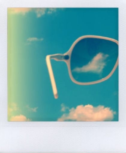 blue, clouds and glasses