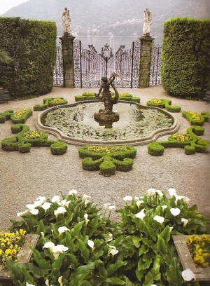 flowers, fountain and garden