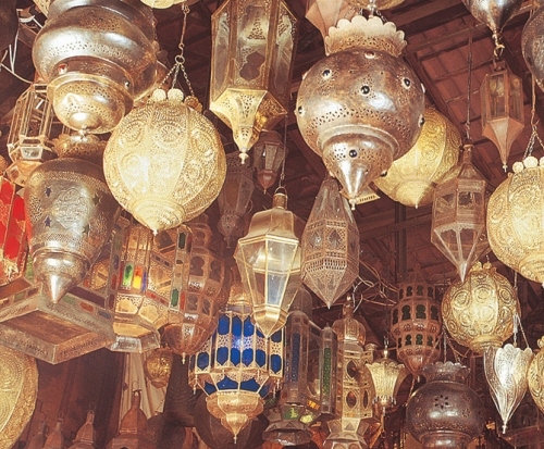 africa, brass and brass moroccan lamps