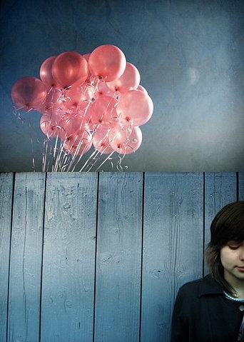 balloons, blue and fence