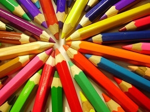 color pencils,  colorful and  happy