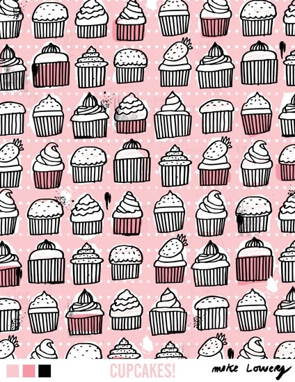 black, cupcake and illustration