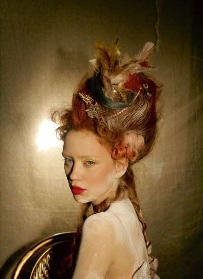 18th century, curls and feathers