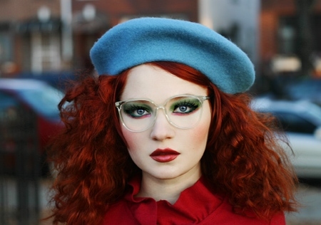 glasses,  hats and  make up