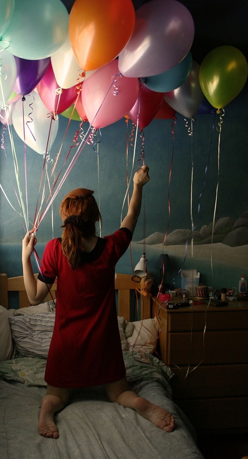 back, balloons and day