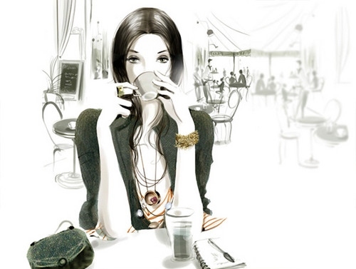 cafe, coffee and girl