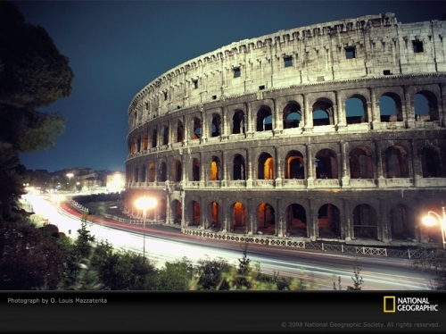 cars, colloseum and italy