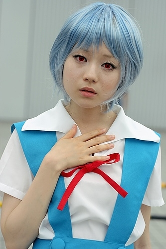 anime, asian and blue hair
