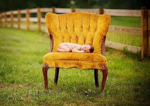 baby, chair and couch