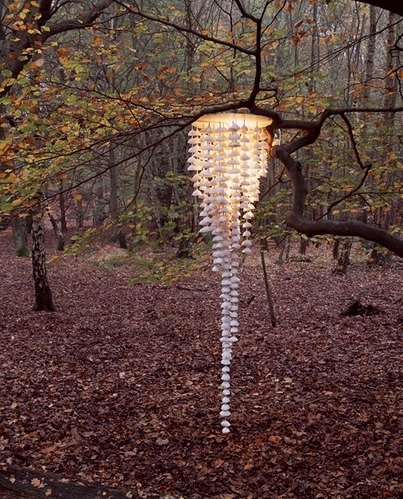 autumn, chandelier and forest