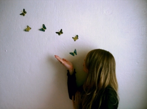 butterflies, butterfly and girl
