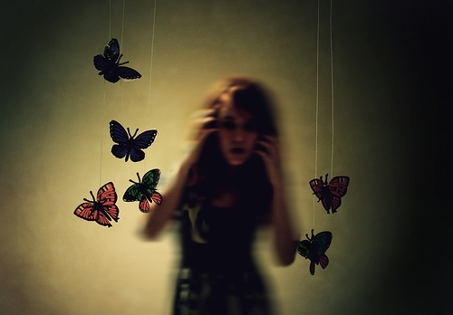 blur, butterfly and dark