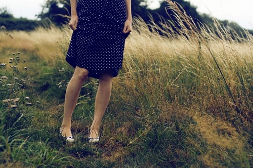 blue, dress and field