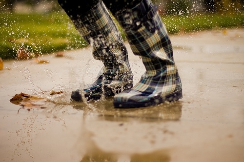 boots, plaid and puddles