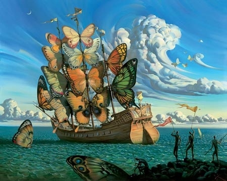 boat, butterfly and imagination