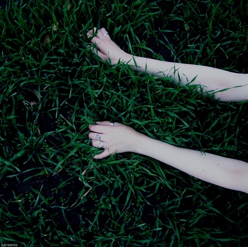 arms, girl and grass