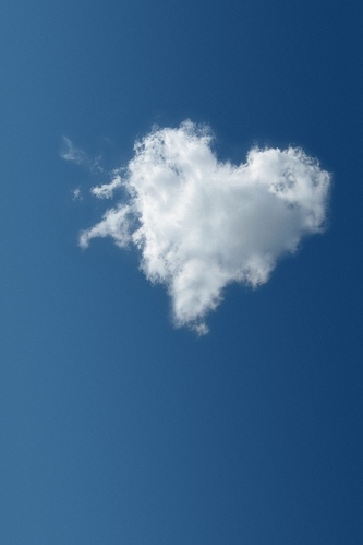 blue, clouds and heart