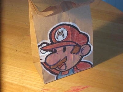 bag,  lunch and  mario