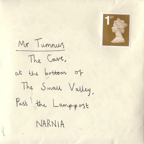 envelope, letter and mr tumnus