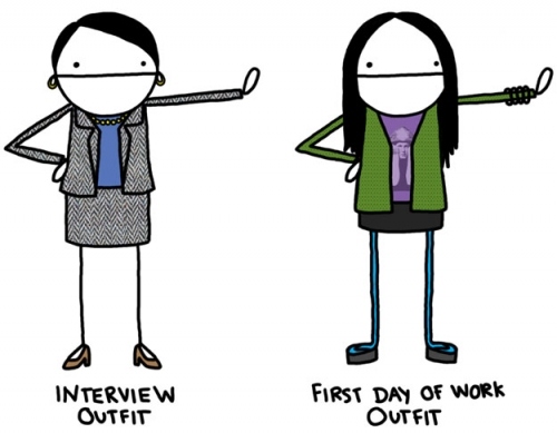 cartoon, clothing and interview