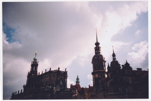 architecture, clouds and dresden