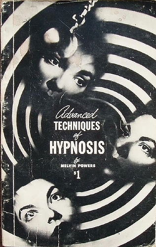book cover, hypnosis and monochrome