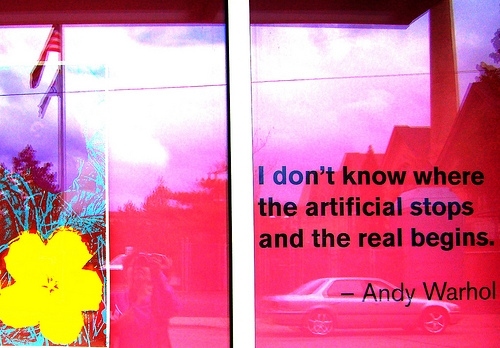 andy warhol, artificial and quote