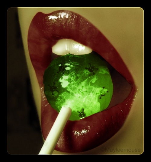 candy, green and lips