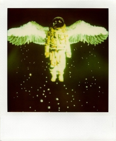 astronaut, dreamy and polaroid