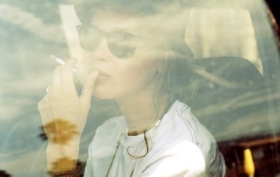 car,  girl and  smoke