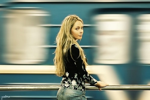 blonde, girl and motion