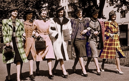 1940s,  coats and  colorized