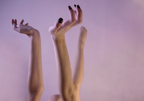 arms, black nail polish and body