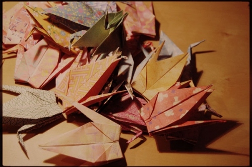 cranes, origami and paper