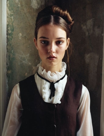 brunette, collar and editorial