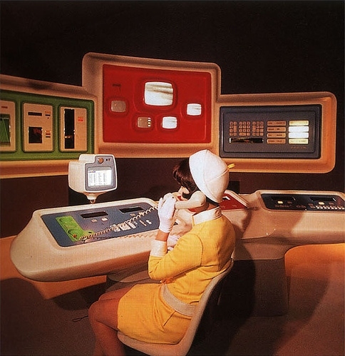 60s, computer and girl