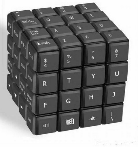 cube, geek and keyboard