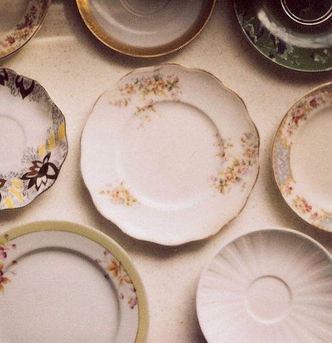china, dinner porcelain vintage and flowers